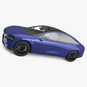 Urban Electric Sedan Car Blue 3D model