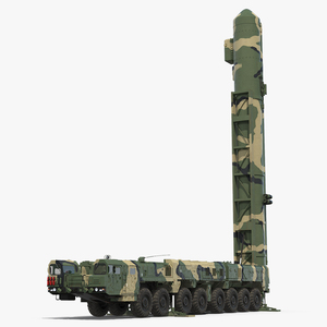 3D Scud Transporter Erector Launcher Topol M in Upright Position