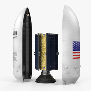 Falcoln 9 Payload with Communications Satellite 3D