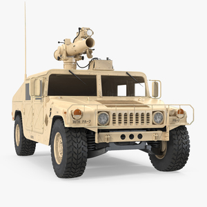 3D HMMWV TOW Missile Carrier M966 Desert Simple Interior model