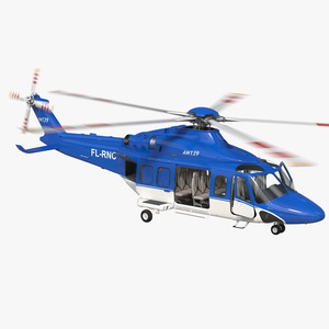 3D AgustaWestland AW139 Helicopter Rigged model