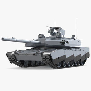 Abrams X Tank Grey Rigged for Cinema 4D 3D model