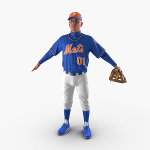 3D model Baseball Player Mets