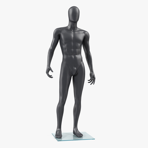 3D Male Mannequin Dark Standing Pose model