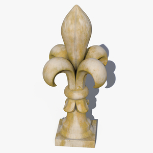 3D Fleur De Lis Finial Marble