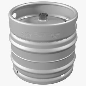 3D Stainless Steel Beer Keg 30L model