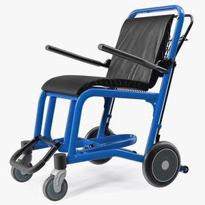 3D Airport Wheelchair Blue model