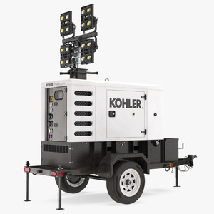 Kohler Mobile Generator with Lighting Mast Rigged 3D model