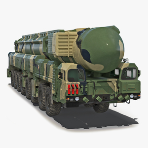 3D Transporter Erector Launcher with RT 2PM Topol M Ballistic Missile