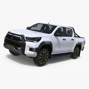 Pickup Truck Simplified White 3D model