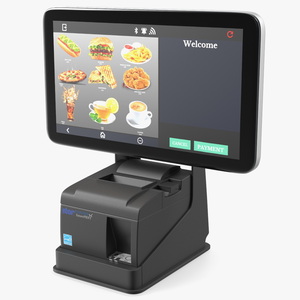 3D model Digital Touchscreen POS System Screen On