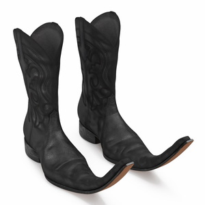 3D model Mexican Guarachero Boots Black