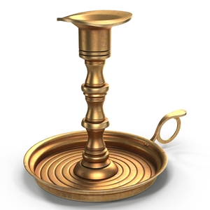 Antique Brass Candle Holder 3D