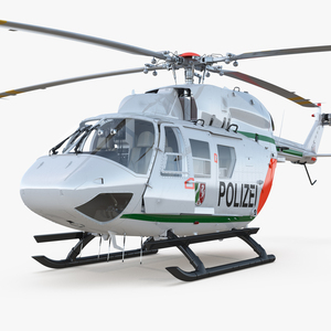 Kawasaki BK 117 German Police Helicopter Rigged 3D