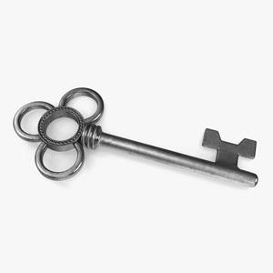 3D Traditional Skeleton Key Silver