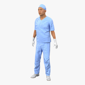 Male Surgeon Asian Rigged 2 3D