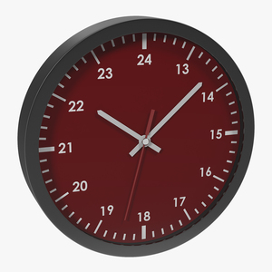 3D Office Clock Red