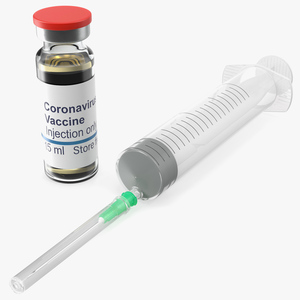 Syringe with Coronavirus Vaccine 3D