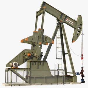 3D Oil Pumpjack Rigged for Maya model