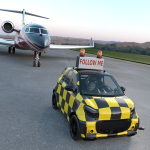 3D model Private Jet and Smart Follow Me Car