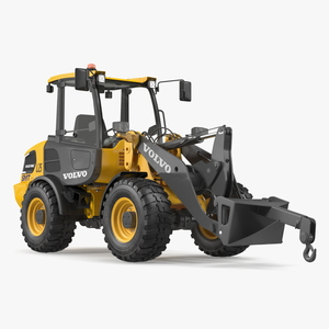 3D Volvo L25 Electric Loader with Material Handling Arm Simple Interior model