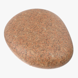 3D Red Granite Round Stone model