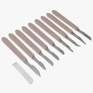 3D Sterile Scalpels with Plastic Handles Set