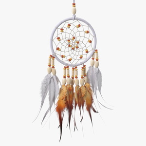 3D model Dreamcatcher with Feathers and Beads One Ring