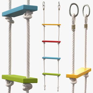 3D Climbing Rope Ladder with Square Boxsteps