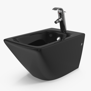 3D Back To Wall Modern Bidet Black