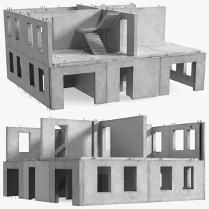 3D Precast Concrete Panel House model