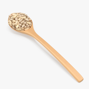 3D model Wooden Spoon with Peeled Sunflower Seeds