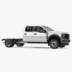 White 2023 Ford Super Duty F550 Four Doors 3D