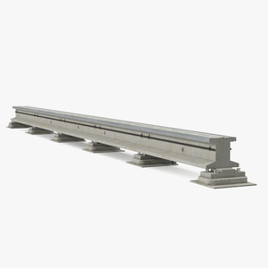 3D Maglev Concrete Rail Section model