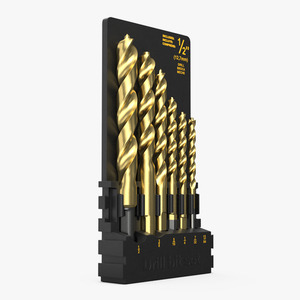 Titanium Nitride Pilot Point Drill Bit Set 3D