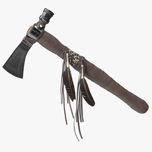 3D model Indian Tomahawk Weapon Dark Leather