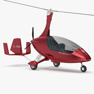 3D model Calidus 912 Autogyro Red Simple Interior