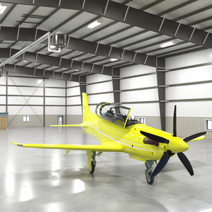 Aircraft Hangar with Airplane 3D model