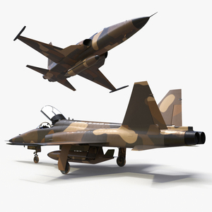 3D Sand Camouflaged Military Fighter Jet Rigged for Cinema 4D model