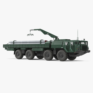 9T234 Smerch Transporter Loader with Spare Rockets Rigged 3D