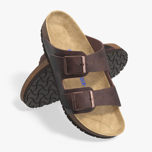 3D model Man Soft Footbed Sandals Dark-Brown