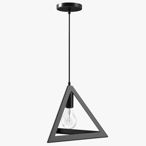 3D model Modern Pendant Light Pyramid Shape Black