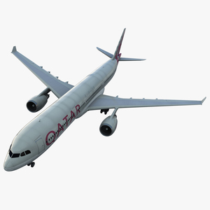 Jet Airliner Airbus A330-300 Qatar 3D model