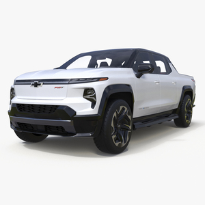 3D Chevrolet Silverado EV RST White 2024 Simplified model