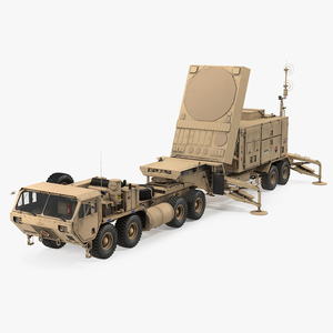 3D model HEMTT M985 with Patriot AN MPQ53 Radar Desert