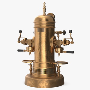 3D Vintage Bronze Espresso Machine