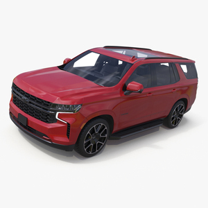 3D Red SUV Chevrolet Tahoe 2024 model