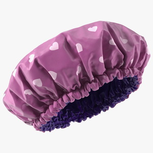 Satin Lined Shower Cap Pink 3D