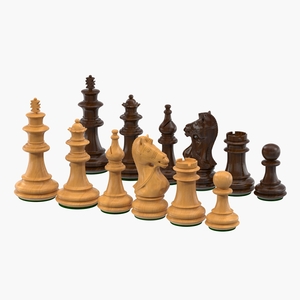 3D model Wooden Chess Figures