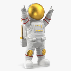 3D model Astronaut Toy Character White Happy Pose